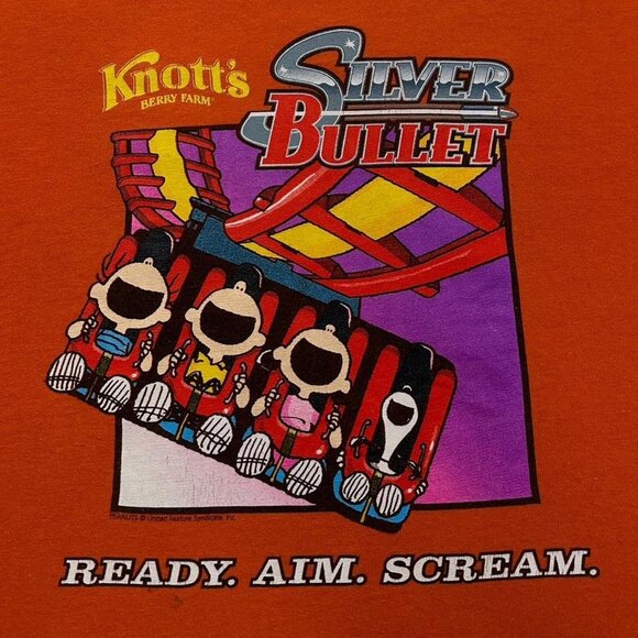 Vintage Knotts Berry Farm Silver Bullet Peanuts Kids T-Shirt - Picture 3 of 4